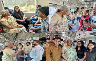 سیتا رمن نے ممبئی لوکل ٹرین میں سفر کیا، مسافروں کے سوالوں کے جواب دیے